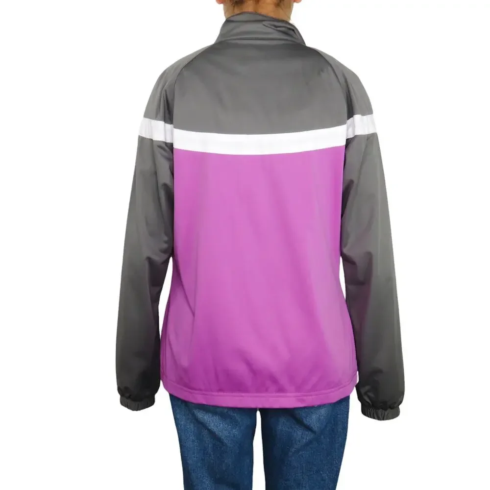1990s Vintage Kate Lord Purple & Gray Windbreaker Golf Jacket Small Retro